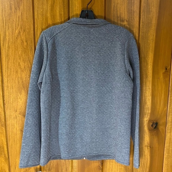 Croft & Barrow: Quilted Heather Grey Full Zip Up Loungewear Jacket Coat Medium - Picture 11 of 12